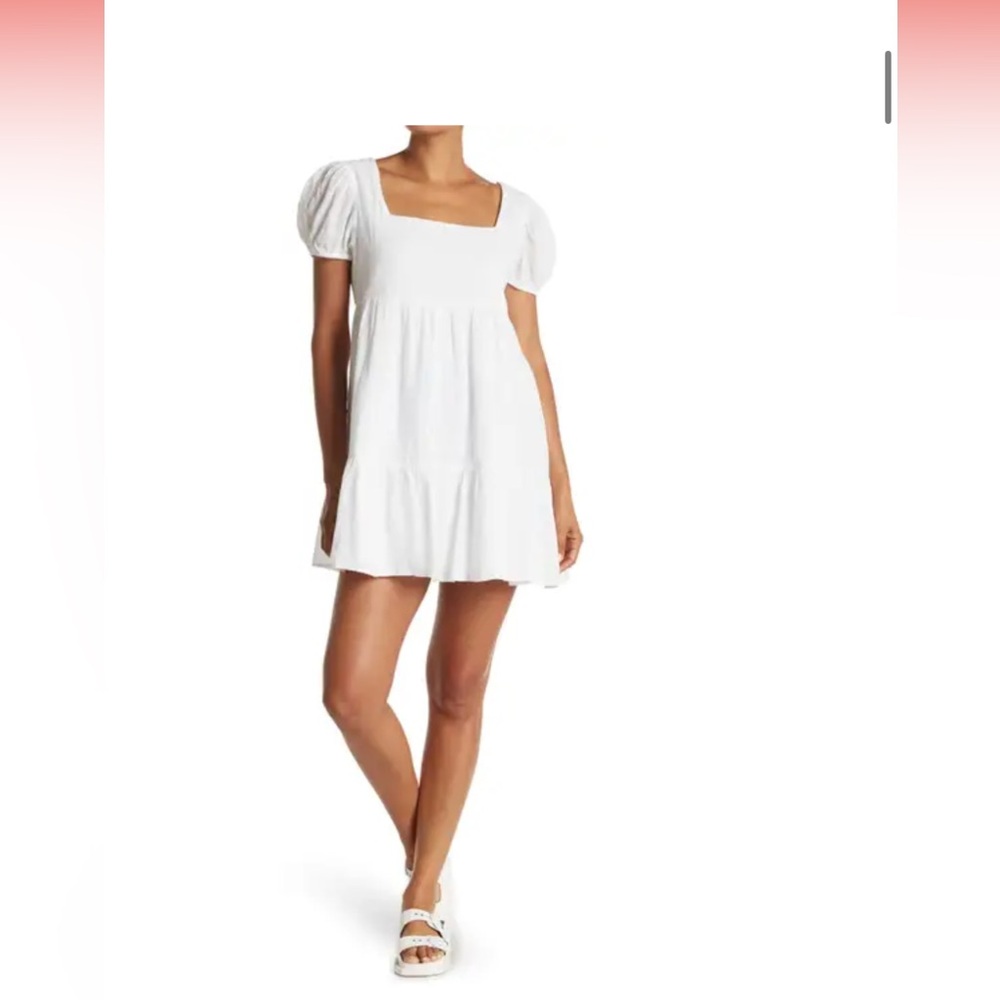 Abound White Puff Sleeve Mini Sundress size small